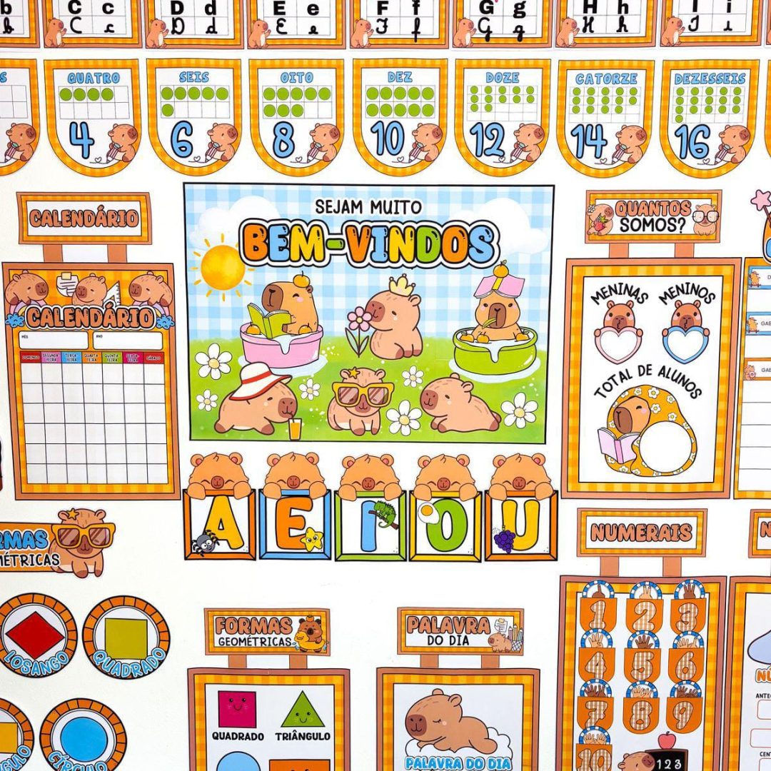 Kit volta as aulas Capivara Educacao infantil e alfabetização